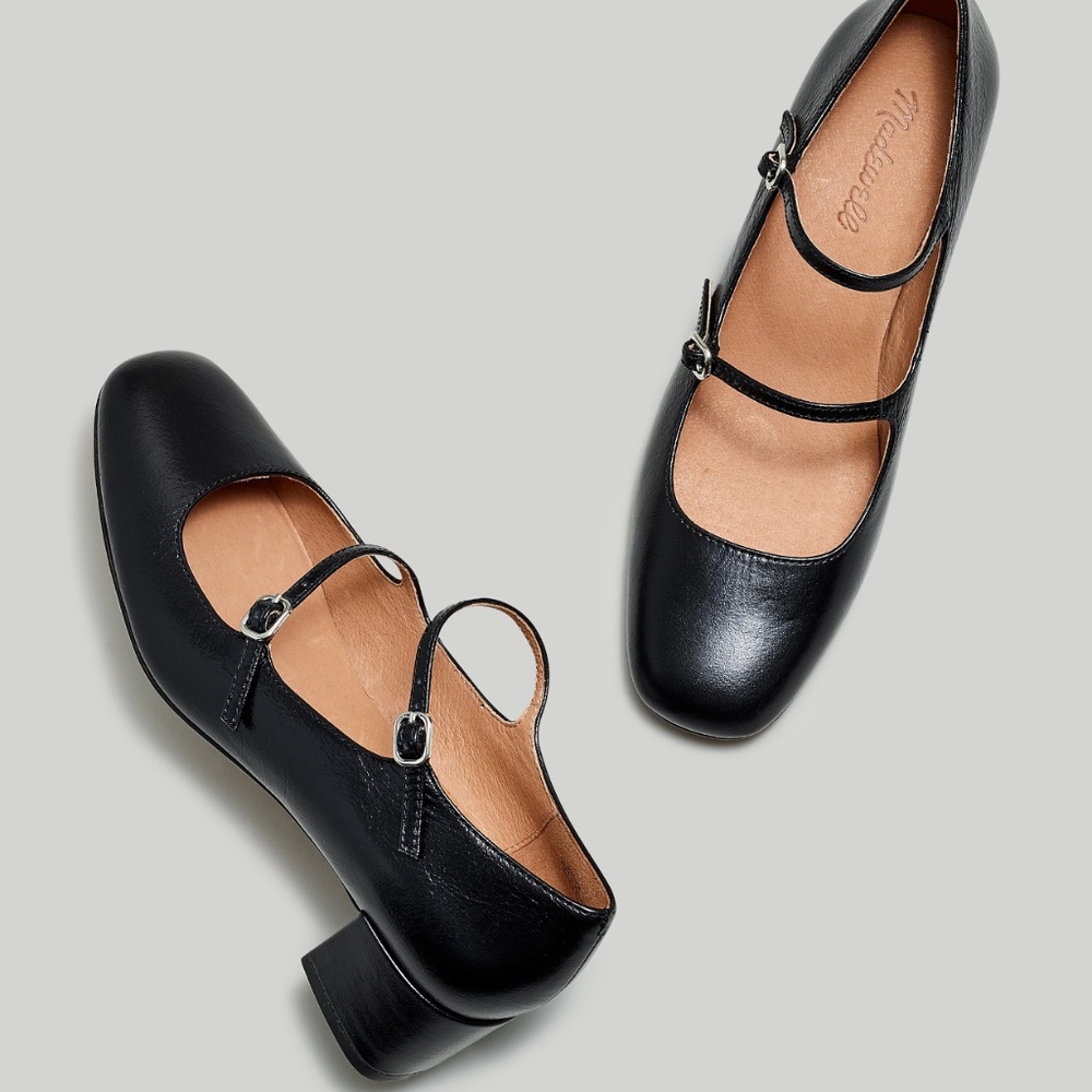 Madewell Black Leather Heels